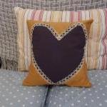 Navy Blue Heart Cushion Wi..