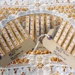 vintage style mustard and pink floral wooden pegs